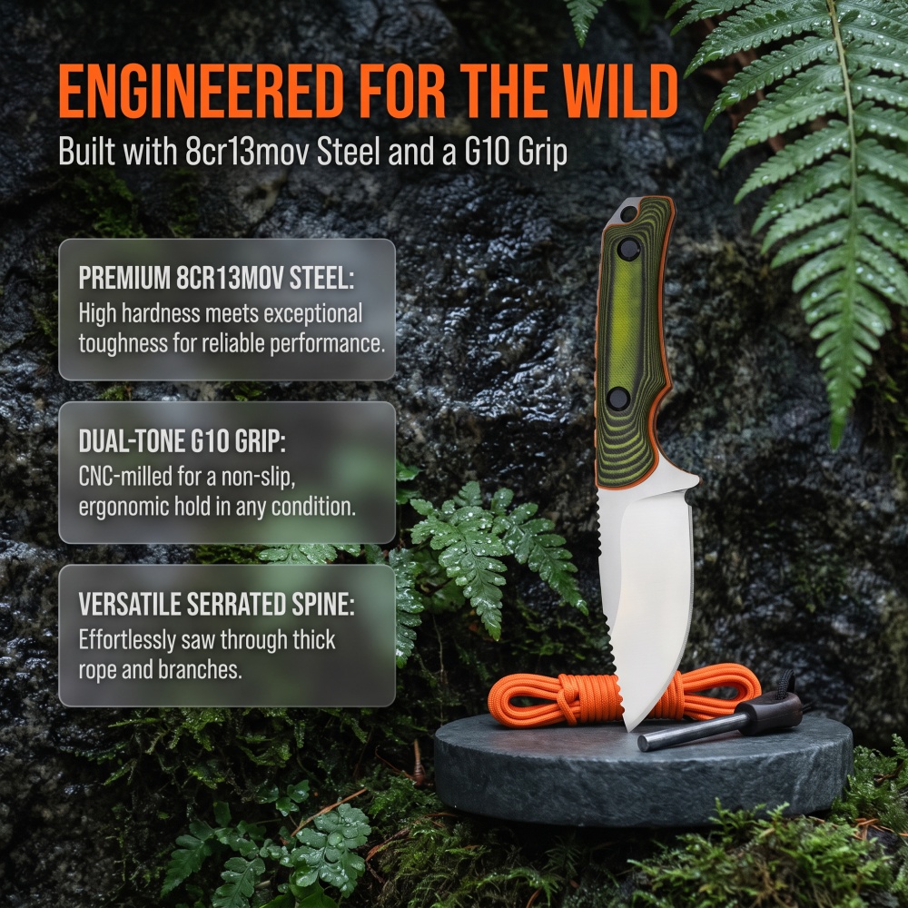 Edc Everyday Carry Knives - 15017 Couteau à lame fixe utilitaire